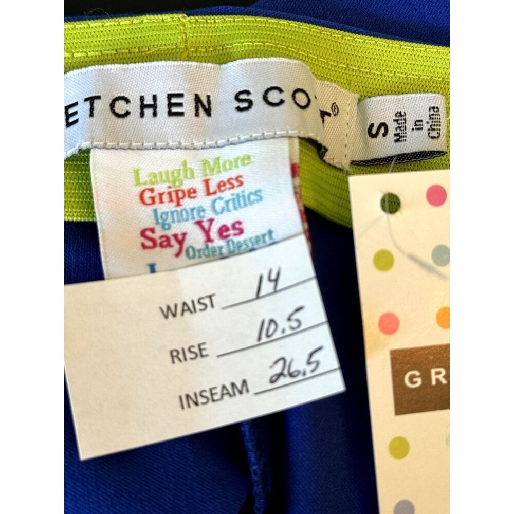 Gretchen Scott Women’s Small Paeqso Gripe Less Pant Azure Blue Summer Preppy - Picture 2 of 8